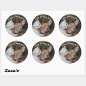 Rond Aimer Bite Kitty Et Sticker De Chiot (Feuille)