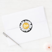 Rond Aimer Blanc Fleur Faisy Black Floral Sticker (Enveloppe)