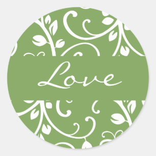 Rond Aimer Enveloppe Vine Florale Sticker
