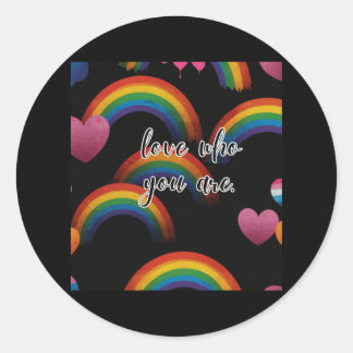 Rond Aimez Qui Vous Êtes Sticker Lgbtq Arc-En-Ciel