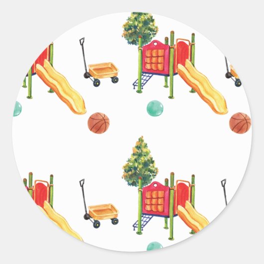 Rond Aire de jeu Anniversaire Sticker de fête Favoriser (Devant)