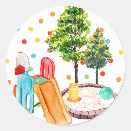 Rond Aire de jeu Joyeux Anniversaire Sticker À petits p (Devant)