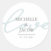 Rond Airy Pastel | Sticker Mariage Monogram Love (Devant)
