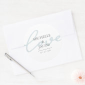 Rond Airy Pastel | Sticker Mariage Monogram Love (Enveloppe)