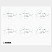 Rond Airy Pastel | Sticker Mariage Monogram Love (Feuille)