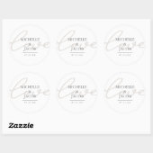 Rond Airy Pastel | Sticker Mariage Monogram Love (Feuille)