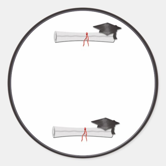 Rond Ajouter un sticker de graduation noir de texte (Devant)