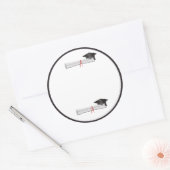 Rond Ajouter un sticker de graduation noir de texte (Enveloppe)