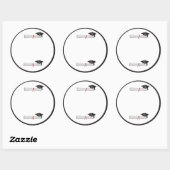 Rond Ajouter un sticker de graduation noir de texte (Feuille)