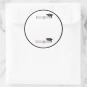 Rond Ajouter un sticker de graduation noir de texte (Sac)