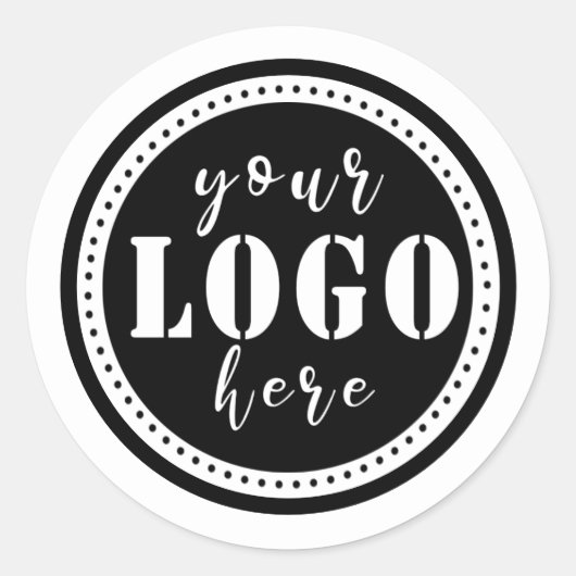 Rond Ajouter Votre Logo Sticker Simple Classic Round (Devant)