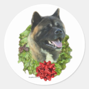 Rond Akita Wreath - Sticker