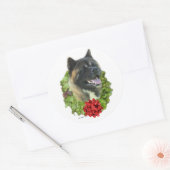 Rond Akita Wreath - Sticker (Enveloppe)