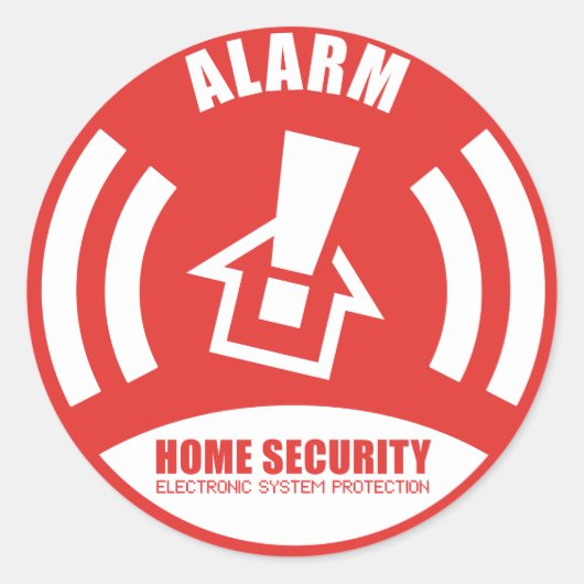 Rond Alarm sticker warning security home (Devant)