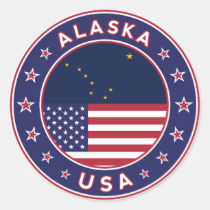 Rond Alaska, USA States, Alaska t-shirt, Alaska sticker