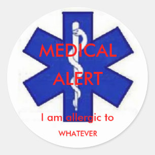Rond Alerte Médicale Sticker "Je suis allergique"