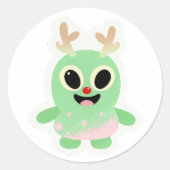 Rond Alien Christmas Sticker 1 (Devant)