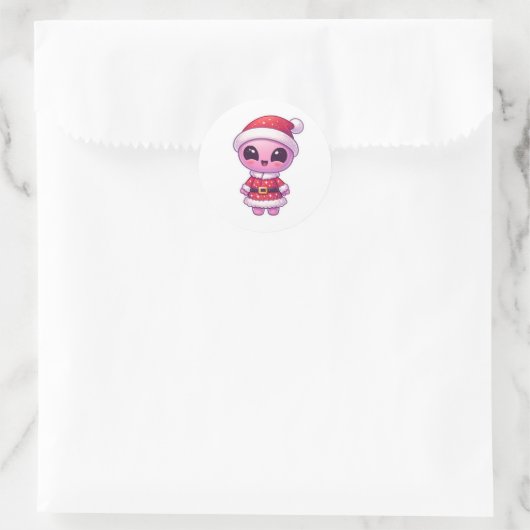 Rond Alien Christmas Sticker 2 (Sac)