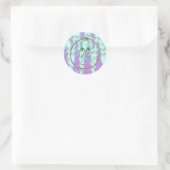 Rond Alien Vert, Drôle Visages Sticker (Sac)