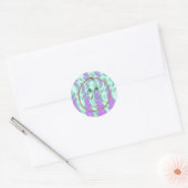 Rond Alien Vert, Drôle Visages Sticker (Enveloppe)