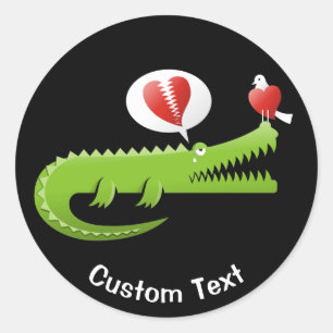 Rond Alligator en Love Classic Round Sticker