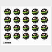 Rond Alligator en Love Classic Round Sticker (Feuille)