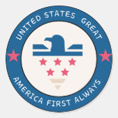 Rond America First logo sticker (Devant)