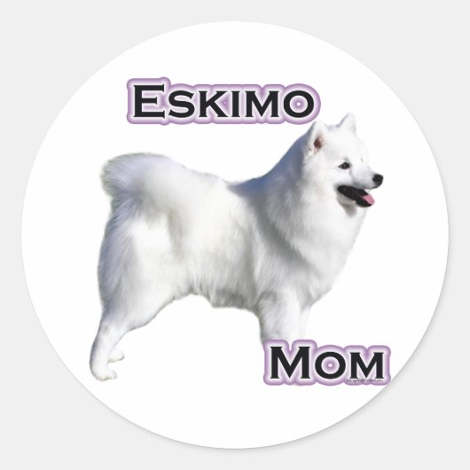 Rond American Eskimo Chien Maman 4 - Sticker (Devant)