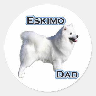 Rond American Eskimo Chien Papa 4 - Sticker