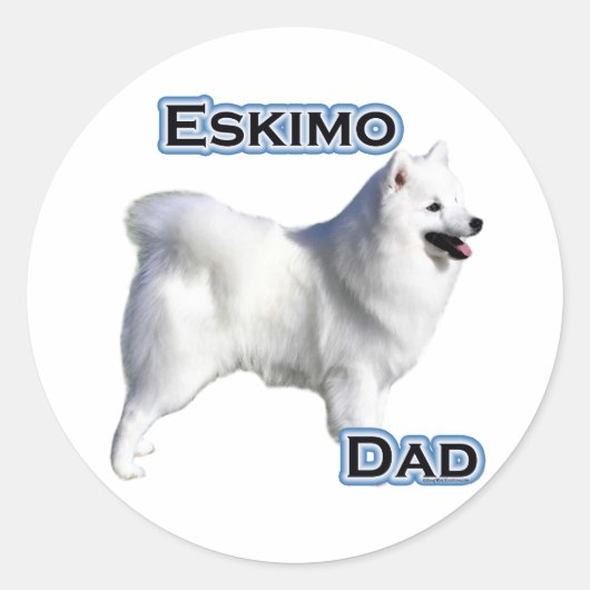 Rond American Eskimo Chien Papa 4 - Sticker (Devant)