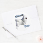 Rond American Eskimo Chien Papa 4 - Sticker (Enveloppe)