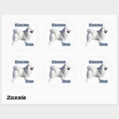 Rond American Eskimo Chien Papa 4 - Sticker (Feuille)