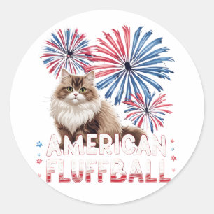 Rond American Fluffball - Sticker pour chat