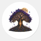 Rond amethyst golden moon tree sticker (Devant)