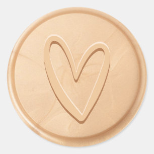 Rond Amour Coeur Champagne Sticker de cire de phoque