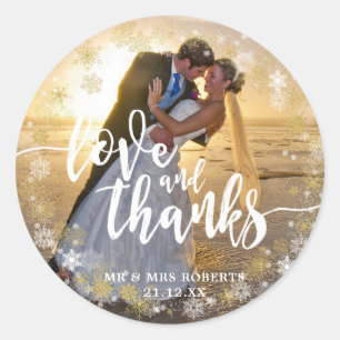 Rond amour et merci Noël photo sticker