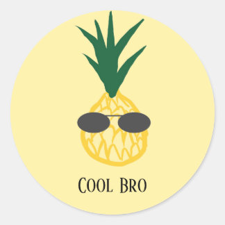 Rond Ananas drôle avec lunettes de soleil Sticker Modèl
