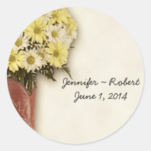 Rond Ancien Bouquet d'amorçage West 1 Enveloppe Sticker