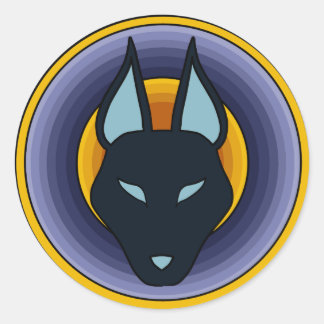 Rond Ancien Dieu égyptien Anubis Logo Sticker