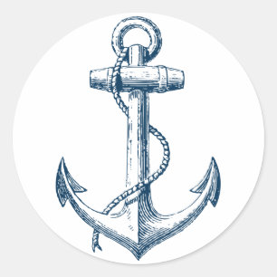 Rond Ancre Sticker Nautique Décor Cadeau Marine Bleu Bl