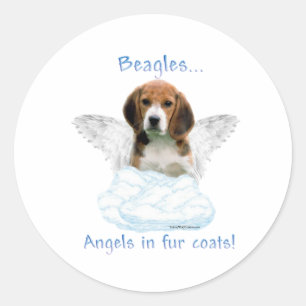 Rond Angel beagle - Sticker