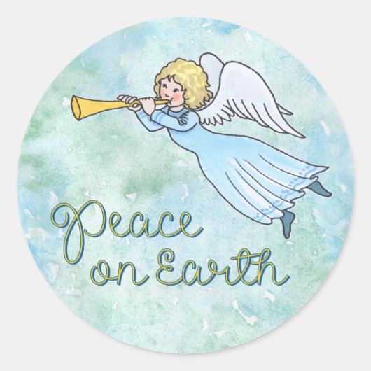 Rond Angel Peace Sticker (Devant)