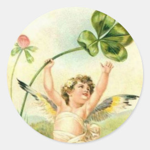 Rond Angel vintage et Shamrock - Sticker