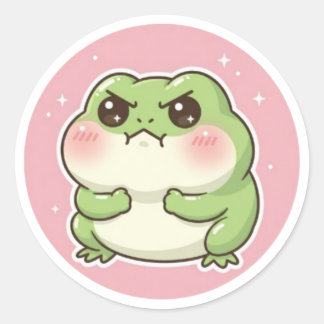 Rond Angry Frog Sticker Funny Mad Frog Meme Cute Aggres