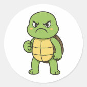 Rond Angry Turtle Sticker (Devant)