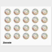 Rond Animals image round coaster sticker (Feuille)
