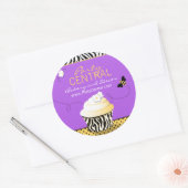 Rond Anniversaire Bee Sticker d'affaires violet (Enveloppe)
