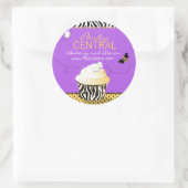 Rond Anniversaire Bee Sticker d'affaires violet (Sac)