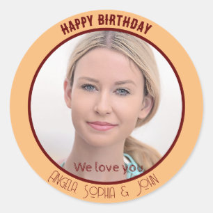 Rond Anniversaire Bliss : Round Happy Birthday Sticker