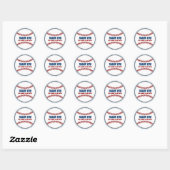 Rond Anniversaire Fête Favoriser Sticker De Baseball (Feuille)